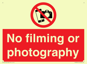 No filming or photography